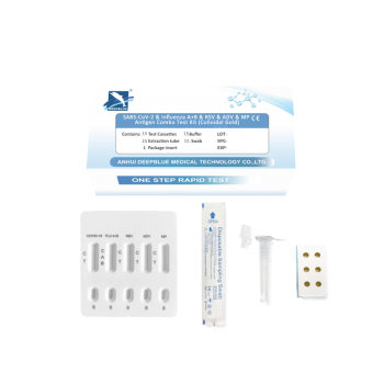 SARS-CoV-2 & Influenza A+B  & RSV & ADV & MP Antigen  Combo Test Kit  (Colloidal Gold)
