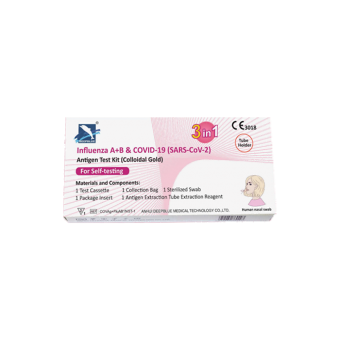 Influenza A+B & COVID-19 (SARS-CoV-2)Antigen Test Kit (colloidal Gold)