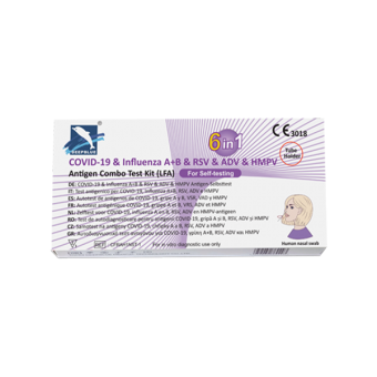 COVID-19&Influenza A+B& RSV& ADV& HMPVAntigen Combo Test Kit (LFA)(Self Testing)