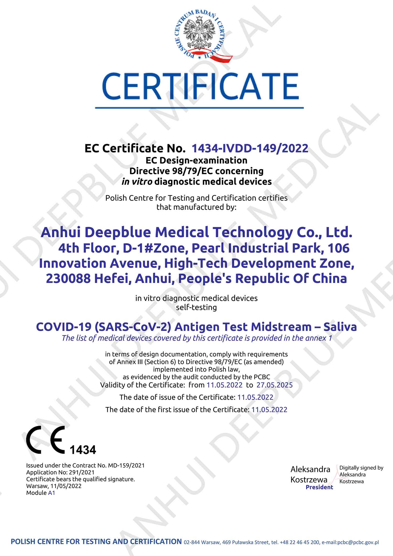 CE1434-Antigen Test Midstream-Saliva